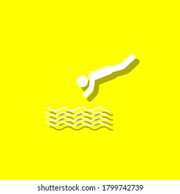 diving white icon with shadow