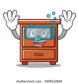 Diving wooden drawer character cartoon
