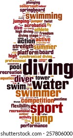 Diving word cloud concept. Vector illustration