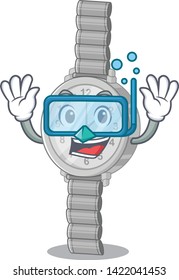 Diving wristwatch in the a character shape