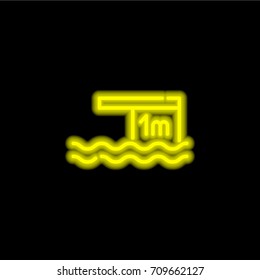 Diving yellow glowing neon ui ux icon. Glowing sign logo vector