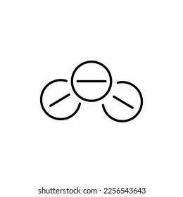 Divisible Pills Isolated Sign Drawn with Thin Black Line. Vector sign for applications, books, banners, adverts, sites, shops, stores