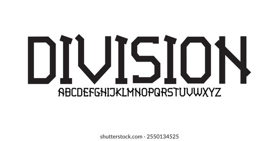 Division, Abstract modern urban alphabet fonts. Typography sport, game, technology, fashion, digital, future creative logo font.
