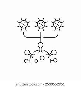 Vector de signo de ícono de división de bacterias