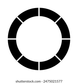 division circle icon, silhouette vector isolated on white background. simple and modern design