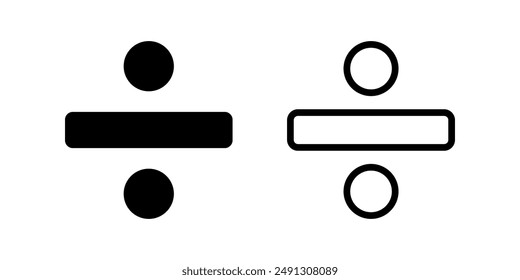 Division icon set. Obelus Division sign. Flat illustration of vector icon on white background