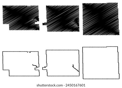 Division No. 1, No. 2, No. 3 (Canada, Saskatchewan Province, North America) map vector illustration, scribble sketch map