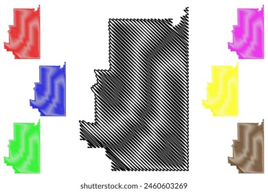 Division No. 1 (Canada, Alberta Province, North America) map vector illustration, scribble sketch map, Census division in Alberta