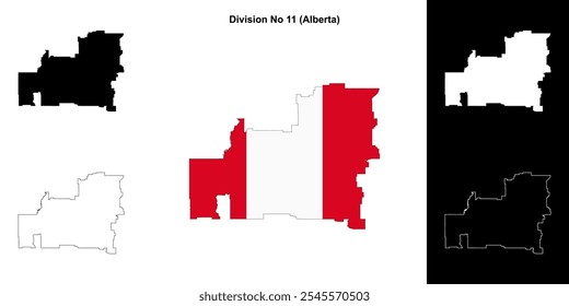 Division No 11 (Alberta) outline map set