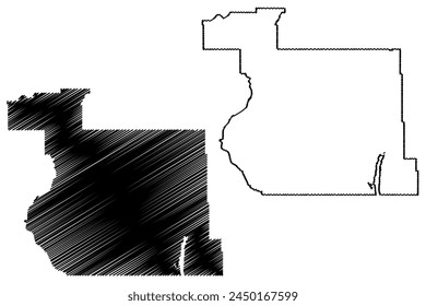 Division No. 11 (Canada, Saskatchewan Province, North America) mapa Ilustración vectorial, mapa de dibujo a mano alzada