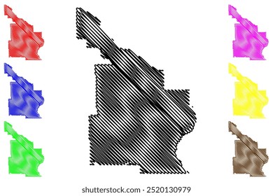 Division No. 12 (Canada, Saskatchewan Province, North America) map vector illustration, scribble sketch map