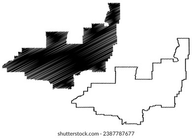 Division No. 13 (Canada, Alberta Province, North America) map vector illustration, scribble sketch map, Census division in Alberta