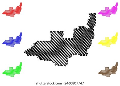 División No. 13 (Canadá, Provincia de Alberta, América del Norte) mapa Ilustración vectorial, mapa de dibujo a mano alzada, División del Censo en Alberta