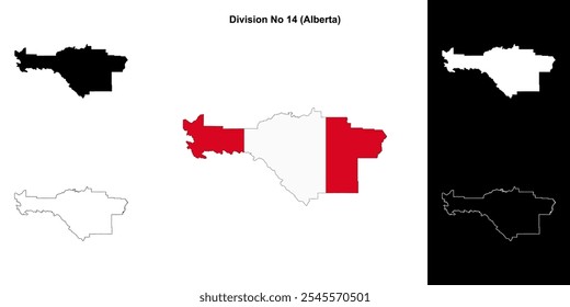 Division No 14 (Alberta) outline map set