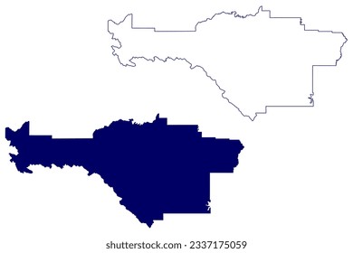 Division No. 14 (Canada, Alberta Province, North America) map vector illustration, scribble sketch map, Census division in Alberta