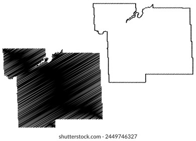 Division No. 14 (Canada, Saskatchewan Province, North America) map vector illustration, scribble sketch map