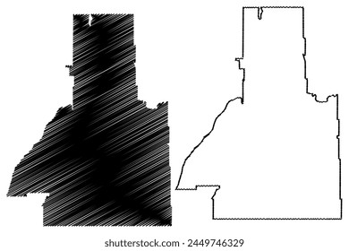 Division No. 15 (Canada, Saskatchewan Province, North America) mapa Ilustración vectorial, mapa de dibujo a mano alzada