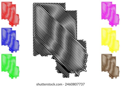 División No. 17 (Canadá, Provincia de Alberta, América del Norte) mapa Ilustración vectorial, mapa de dibujo a mano alzada, División del Censo en Alberta
