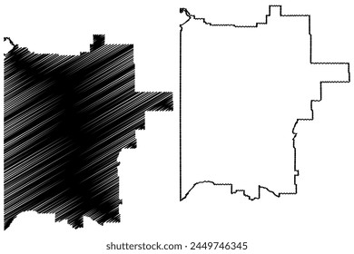Division No. 17 (Canada, Saskatchewan Province, North America) mapa Ilustración vectorial, mapa de dibujo a mano alzada