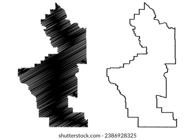 División No. 2 (Canadá, Provincia de Alberta, América del Norte) Mapa de ilustración vectorial, Mapa de Esbozo de Esbozos de Dibujos, División del Censo en Alberta