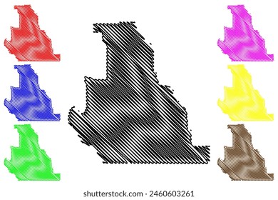 Division No. 3 (Canada, Alberta Province, North America) map vector illustration, scribble sketch map, Census division in Alberta