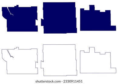 Abteilung Nr. 4, Nr. 5, Nr. 6 (Kanada, Provinz Saskatchewan, Nordamerika), Vektorgrafik-Karte, Skizze-Skizze-Karte