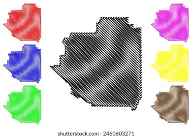 Division No. 4 (Canada, Alberta Province, North America) map vector illustration, scribble sketch map, Census division in Alberta