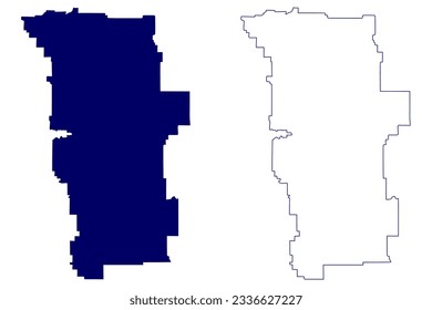 Division No. 6 (Canada, Alberta Province, North America) map vector illustration, scribble sketch map, Census division in Alberta