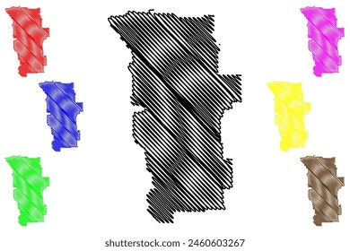 Division No. 6 (Canada, Alberta Province, North America) Map Vektorillustration, Skizze, Census Division in Alberta