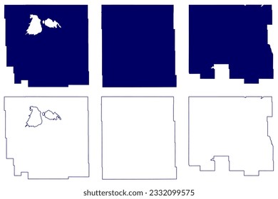 Division No. 8, No. 9, No. 10 (Canada, Saskatchewan Province, North America) map vector illustration, scribble sketch map