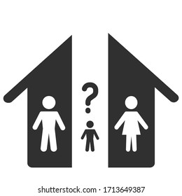 Division of property during divorce and the choice of the child with whom he will remain. icon