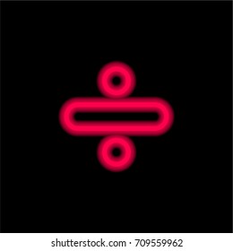 Division red glowing neon ui ux icon. Glowing sign logo vector