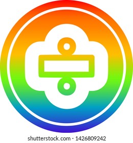 division sign circular icon with rainbow gradient finish