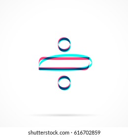 Division sign hand drawn with blue and pink highlighters, isolated on a blank background.
Vector illustration, easy to edit, manipulate, resize or colorize.