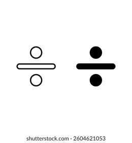division sign icon set vector. division sign color editable