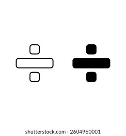 division sign icon set vector. division sign color editable