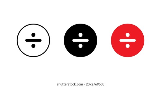 Division, Split Icon Vector in Flat Style. Divide Symbols