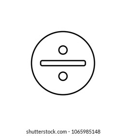 division symbol in a circle icon. Element of simple icon for websites, web design, mobile app, info graphics. Thin line icon for website design and development, app development on white background