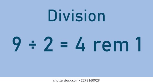 Division words in math. Parts of division. Dividend, divisor and quotient. Mathematics basic.