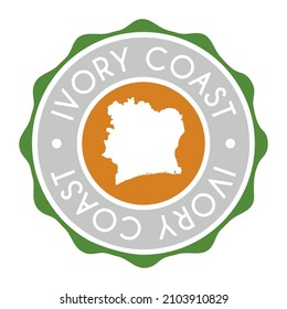 Côte d'Ivoire Badge Map Vector Seal Vector Sign. National Symbol Country Stamp Design Icon Label. 