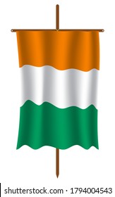 Côte d'Ivoire flag image vector. 