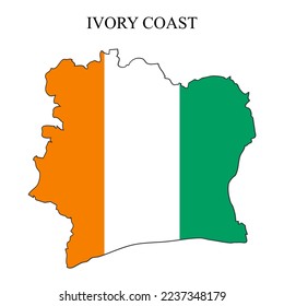 Côte d'Ivoire map vector illustration. Global economy. Famous country. Western Africa. Africa.