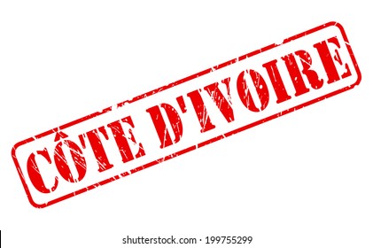 C?TE D'IVOIRE red stamp text on white