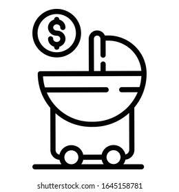 Divorce alone baby icon. Outline divorce alone baby vector icon for web design isolated on white background