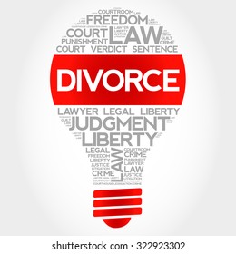 Divorce bulb word cloud concept