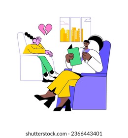 Divorce coach isolated cartoon vector illustrations. Divorce coach talking with woman, therapist session, small business, family relationship problems, share experience vector cartoon.