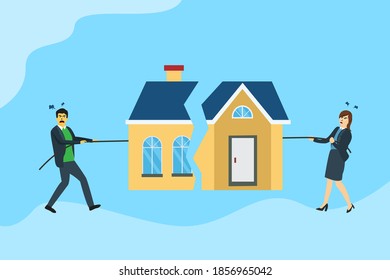 Divorce couple splitting the asset 