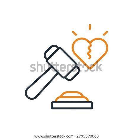 divorce decree icons minimalist flat style design, divorce decree Vector illustration on white background