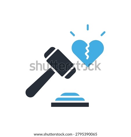 divorce decree icons minimalist flat style design, divorce decree Vector illustration on white background