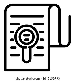 Divorce document icon. Outline divorce document vector icon for web design isolated on white background